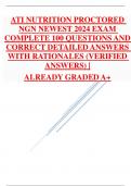 ATI NUTRITION PROCTORED NGN NEWEST 2024 EXAM COMPLETE 100 QUESTIONS AND CORRECT DETAILED ANSWERS WITH RATIONALES (VERIFIED ANSWERS) | ALREADY GRADED A+