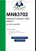 MNB3702 Assignment 3 (QUALITY ANSWERS) Semester 1 2024