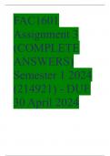 FAC1601 Assignment 3 (COMPLETE ANSWERS) Semester 1 2024 (214921) - DUE 30 April 2024