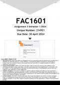 FAC1601 Assignment 3 (ANSWERS) Semester 1 2024 - DISTINCTION GUARANTEED