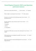 Dental Hygiene Prometric OSCE exam Questions and Correct Answers