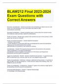 BLAW212 Final 2023-2024 Exam Questions with Correct Answers 