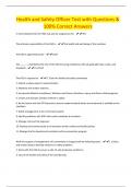 Health and Safety Officer Test with Questions & 100% Correct Answers
