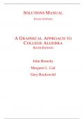Solutions Manual for A Graphical Approach to College Algebra 6th Edition By John Hornsby Margaret Lial Gary Rockswold (All Chapters, 100% Original Verified, A+ Grade)