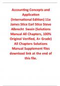 Solutions Manual for Accounting Concepts and Application (International Edition) 11th Edition By James Stice, Earl Stice, Steve Albrecht Swain (All Chapters, 100% Original Verified, A+ Grade)
