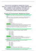  FINANCIAL STATEMENT MODELING EXAM 2024/ACTUAL EXAM FROM WALL STREET PREP WITH 100% CORRECT AND VERIFIED ANSWERS AND RATIONALES/ WSP FINANCIAL STATEMENT MODELING/LATEST UPDATE 2024-2025 
