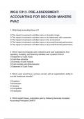 WGU C213. PRE-ASSESSMENT_ ACCOUNTING FOR DECISION MAKERS PVAC
