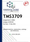 TMS3709 Assignment 2 (DETAILED ANSWERS) 2024 - DISTINCTION GUARANTEED 