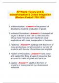  AP World History Unit 5: Industrialization & Global Integration (Modern Period 1750-1900)