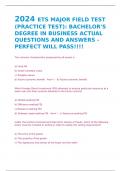 2024 ETS MAJOR FIELD TEST (PRACTICE TEST): BACHELOR'S DEGREE IN BUSINESS ACTUAL QUESTIONS AND ANSWERS -PERFECT WILL PASS!!!!