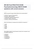 NR 546 Final PRACTICE EXAM Psychopharmacology _MOCK EXAM questions with correct answers