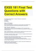 EXSS 181 Final Test Questions with Correct Answers 