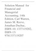 Solution Manual for Financial and Managerial Accounting, 14th Edition Carl Warren, James M. Reeve,