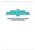 OCR GCSE (9–1) Biology B (Twenty First Century Science) J257/04 Depth in Biology (Higher Tier)   QUESTION PAPER AND MARK SCHEME (MERGED) 