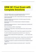 HRM 361 Final Exam with Complete Solutions 