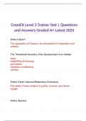 CrossFit Level 3 Trainer Test | Questions and Answers Graded A+ Latest 2024