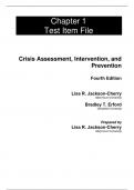 Test Bank For Crisis Assessment, Intervention, and Prevention,4th Edition by Lisa Jackson-Cherry Bradley T. Erford Chapter 1-14