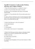 Nsg 6001 U2 Section 6. Cardiovascular Problems Questions with Complete Solutions