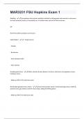 MAR3231 FSU Hopkins Exam 1 Questions with well explained answers