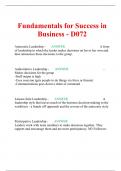 Fundamentals for Success in Business - D072