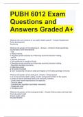 PUBH 6012 Exam Questions and Answers Graded A+