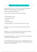 PSB 3002- Physio Psych Quiz 1 Question and answers latest update