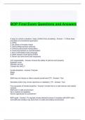 BOP Final Exam Questions and Answer 2024 (Graded A)