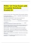 PHSC 121 Final Exam with Complete Solutions Graded A+