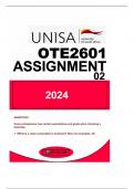 OTE2601 ASSIGNMENT 02 DUE 2024