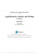 Online Instructor’s Manual with Testbank for Legal Research, Analysis, and Writing Sixth Edition Joanne B. Hames