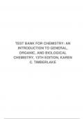 TEST BANK FOR CHEMISTRY: AN INTRODUCTION TO GENERAL, ORGANIC, AND BIOLOGICAL CHEMISTRY, 13TH EDITION, KAREN C. TIMBERLAKE