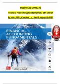 Financial Accounting Fundamentals, 8th Edition SOLUTION MANUAL By John Wild, Verified Chapters 1 - 13, Complete Newest Version 