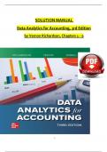 TEST BANK and SOLUTION MANUAL for Data Analytics for Accounting, 3rd Edition by Vernon Richardson, Verified Chapters 1 - 9, Complete Newest Version