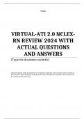 VIRTUAL-ATI 2.0 NCLEX-RN REVIEW 2024 WITH ACTUAL QUESTIONS AND ANSWERS.