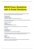 REHS Exam Questions with A Grade Solutions 