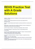 REHS Practice Test with A Grade Solutions