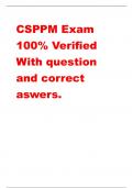 CSPPM Exam 100% Verified With question and correct aswers.