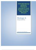 OCR 2023 Biology  AH420/02:  Biological  diversity A Level Question Paper &  Mark Scheme  (Merged)