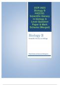 OCR 2023 Biology B H422/02:  Scientific literacy  in biology A  Level Question  Paper & Mark  Scheme (Merged)