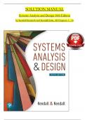 SOLUTION MANUAL For Systems Analysis and Design, 10th Edition by Kendall Kenneth and Kendall Julie, Verified Chapters 1 - 16, Complete Newest Version