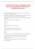 AAMI GEN 311 Intro to Pathology Comp Review Exam Questions With Answers (Verified And Answers)