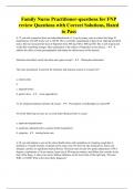 Family Nurse Practitioner-questions for FNP review Questions with Correct Solutions, Rated to Pass