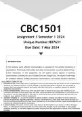 CBC1501 Assignment 3 PORTFOLIO (ANSWERS) Semester 1 2024 - DISTINCTION GUARANTEED
