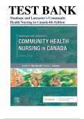 Test Bank For Stanhope and Lancaster's Community Health Nursing in Canada 4th Edition by  Canada 4th Edition 9780323693950 Chapter 1-18 Complete Guide.