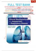 FULL TEST BANK For Clinical Manifestations and Assessment of Respiratory Disease 8th Edition by Terry Des Jardins MEd RRT (Author), Latest update Graded A+.     