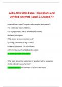 ACLS AHA 2024 Exam | Questions and Verified Answers Rated & Graded A+