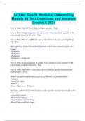 Arthrex Sports Medicine Onboarding Module #4 Test Questions and Answers Graded A 2024