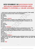 HESI GRAMMAR 160 QUESTIONS WITH DETAILED VERIFIED ANSWERS (100% CORRECT ANSWERS) A+
