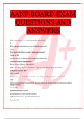 AANP BOARD EXAM  QUESTIONS AND  ANSWERS