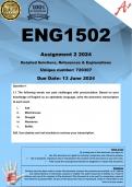 ENG1502 Assignment 2 (COMPLETE ANSWERS) 2024 (720307) - DUE 12 June 2024 